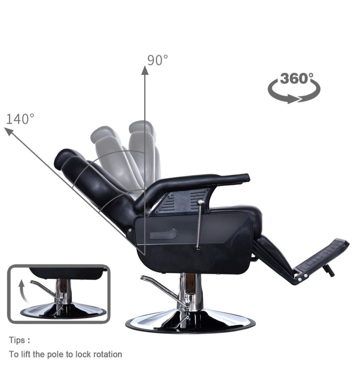 Premium Reclining Barber Chair